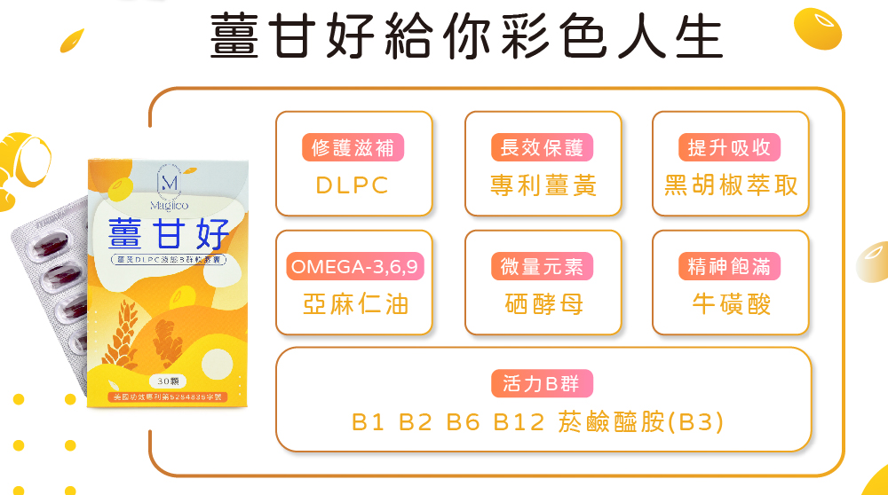 BN03【Magiico】薑甘好 薑黃DLPC液態B群軟膠囊 BN